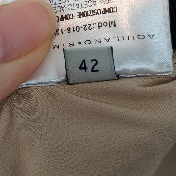 Aquilano Rimondi Made in Italy 3/4 Sleeve Wool Blend Pleated Dress Women's 42-M - Picture 11 of 15